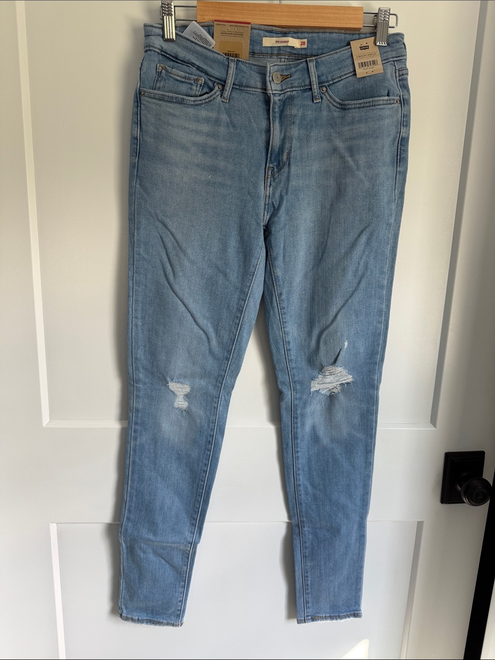 Levi's Light Blue Distressed Skinny Jeans